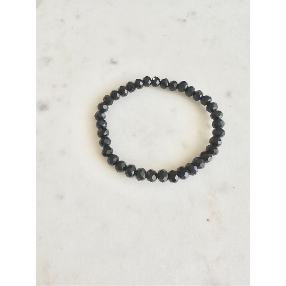 Black sparkly bead stretch bracelet